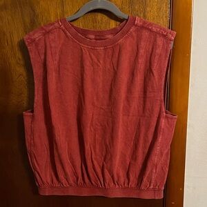 We The Free Red Muscle Tee